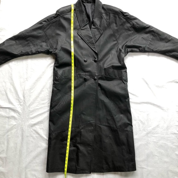 Greg Bell Black Leather Double-Breasted & Fully Lined Coat Style GB7302 Size S - Picture 10 of 12